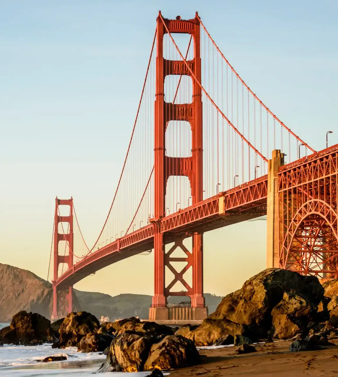 The Golden Gate Bridge.