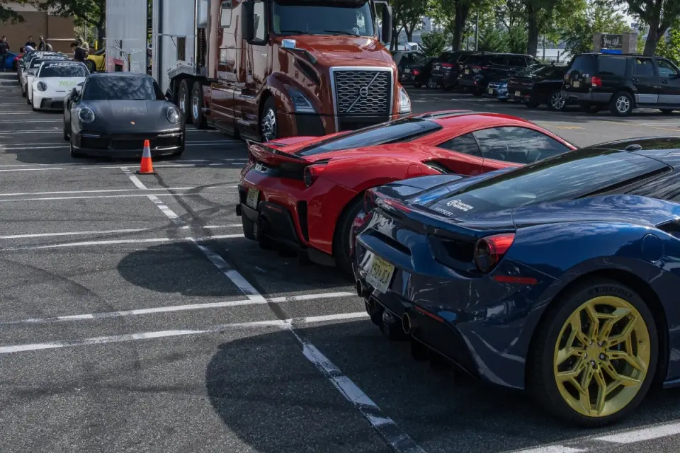 Cars prepared for shipping.